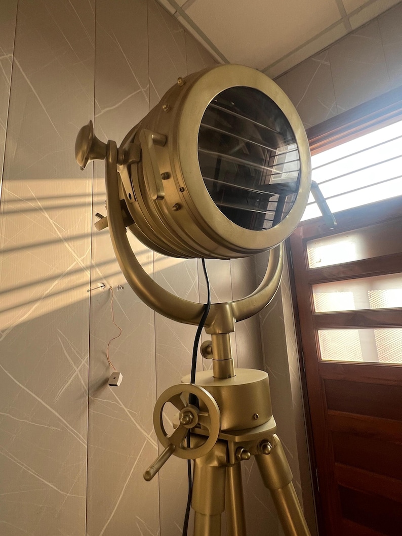 Antique Finish Spotlight on Antique Metal Stand view 8