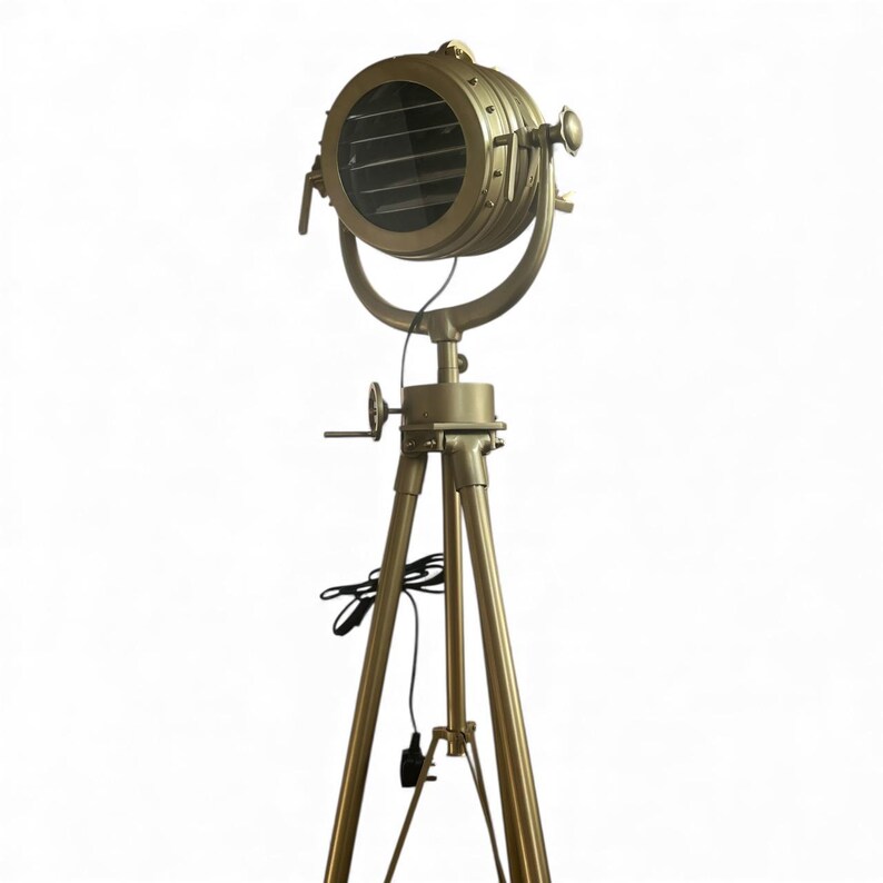 Antique Finish Spotlight on Antique Metal Stand view 11