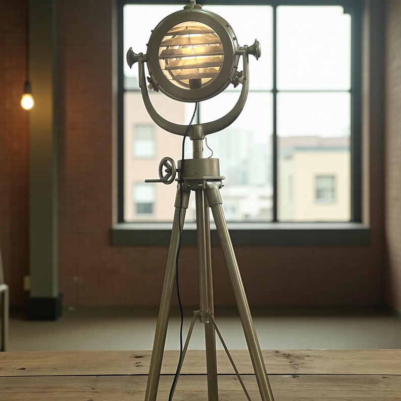 Antique Finish Spotlight on Antique Metal Stand view 17