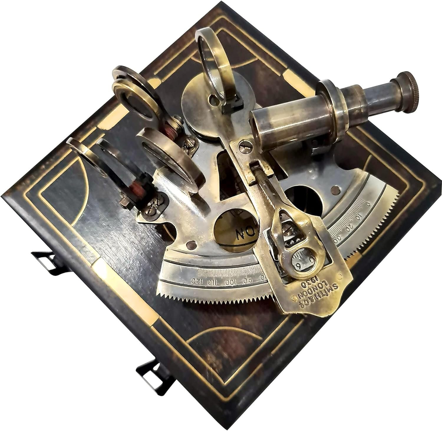 Black Antique Brass Sextant with Black Wooden Box view 10