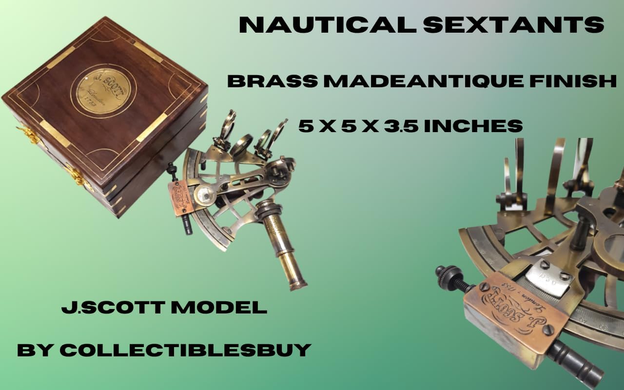 Antique Brass Sextant with Wooden Box view 6