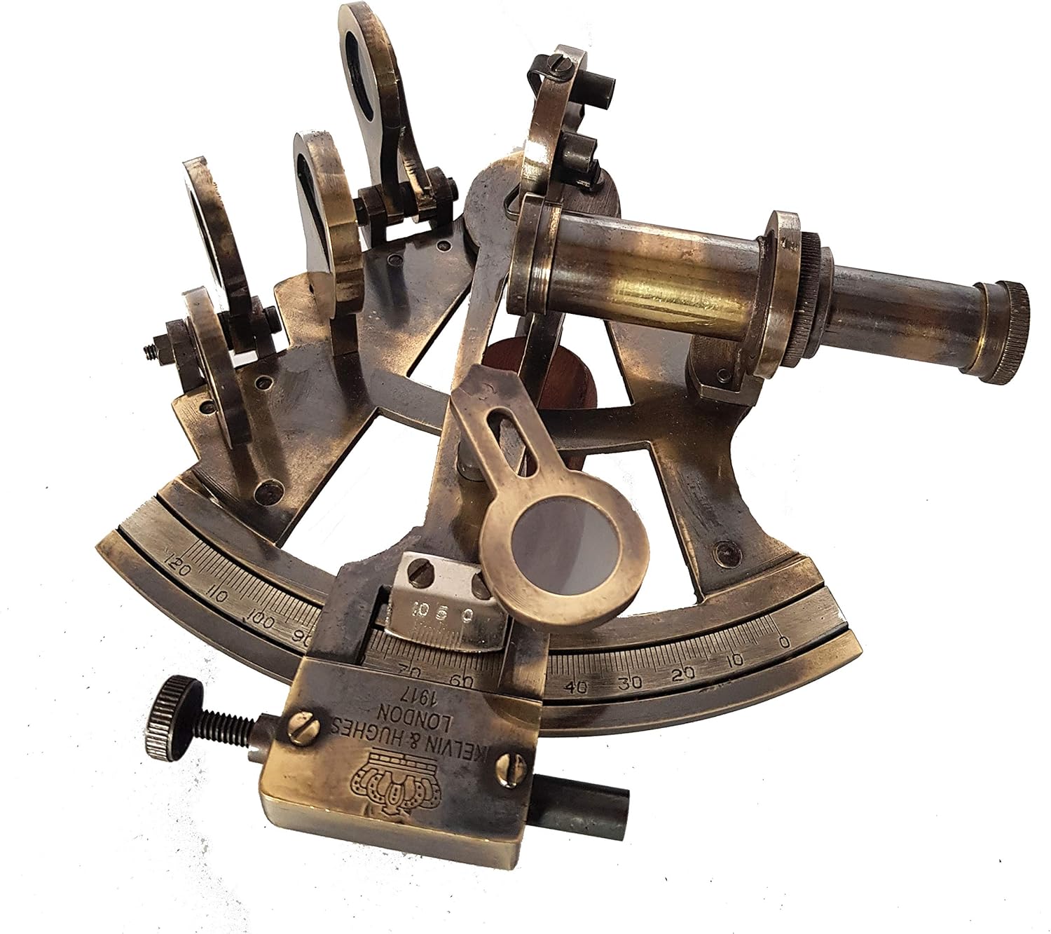 Antique Brass Astrolabe Sextant without Case view 10