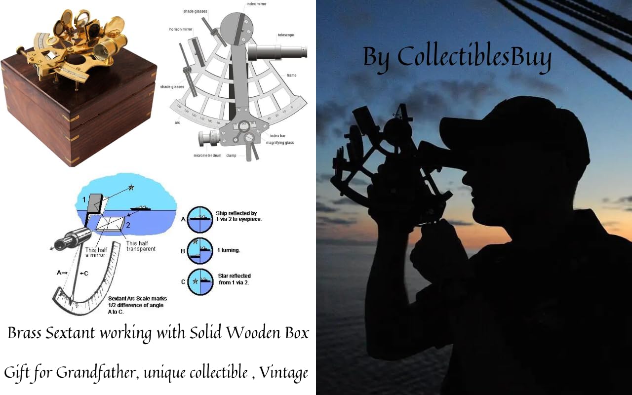 Polished Brass Sextant with Rosewood Box view 6