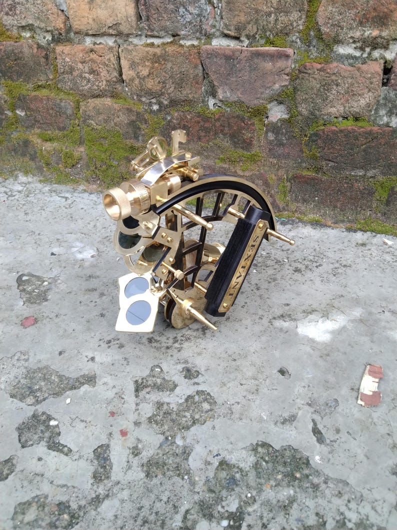 Antique Brass Nautical Sextant without Case view 2
