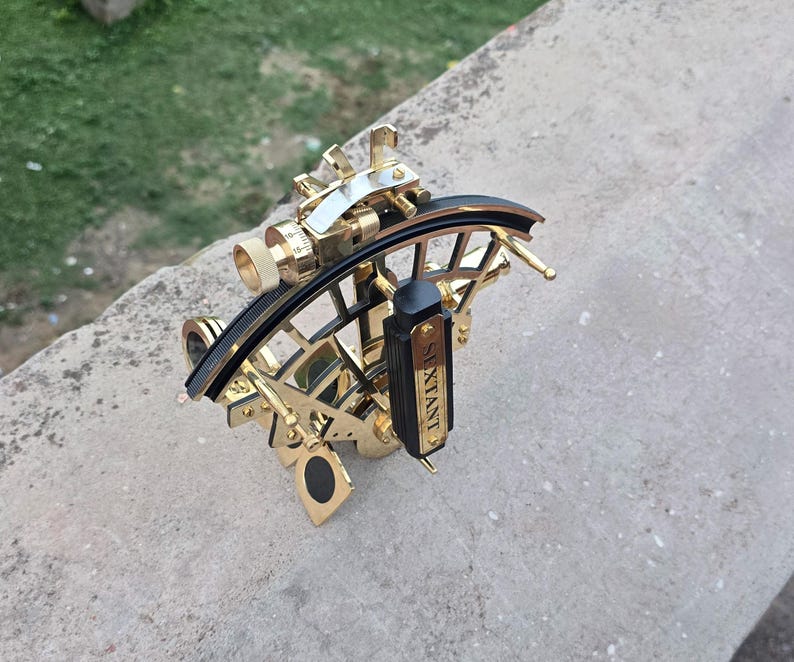 Antique Brass Nautical Sextant without Case view 8