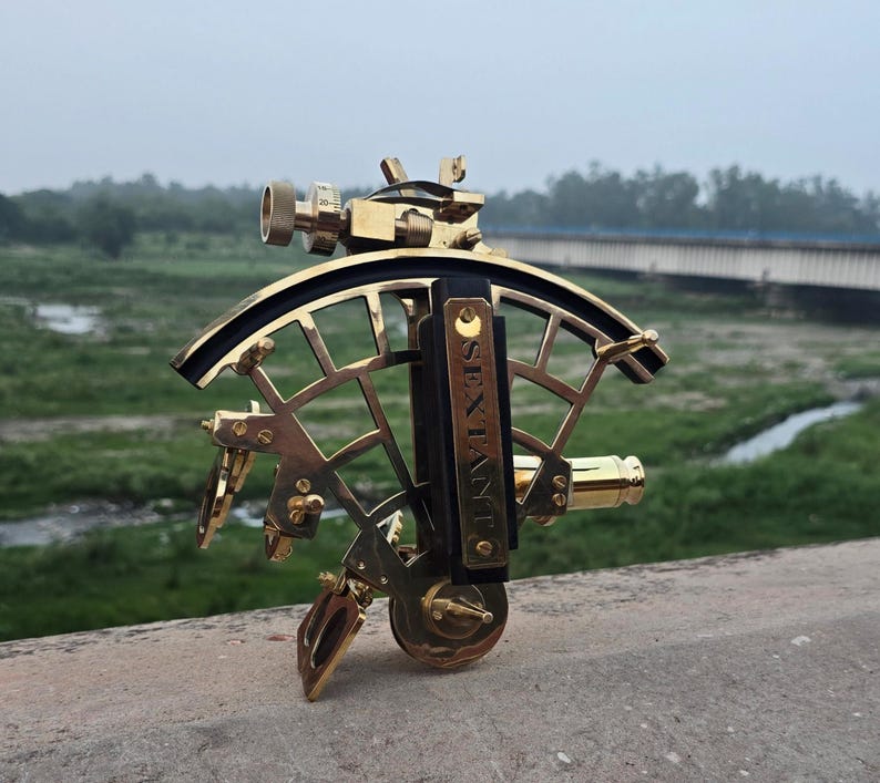 Antique Brass Nautical Sextant without Case view 10