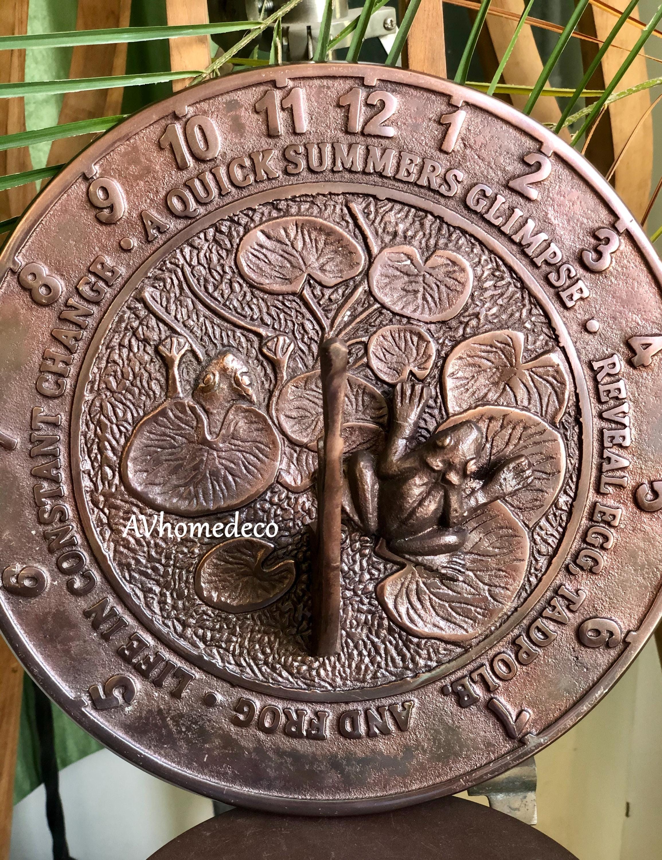 Frog Brass Garden Sundial Vintage Style view 3