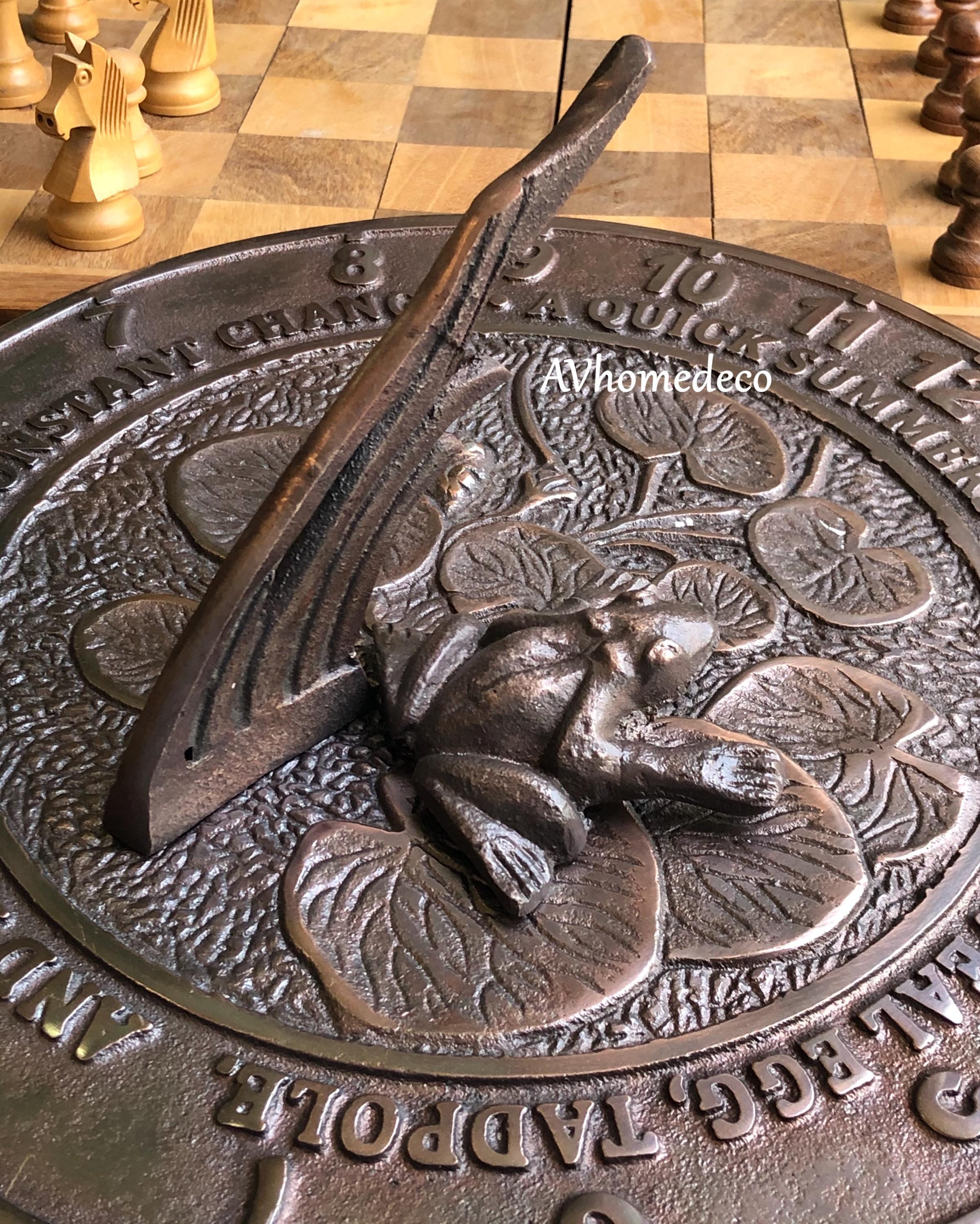 Frog Brass Garden Sundial Vintage Style view 7