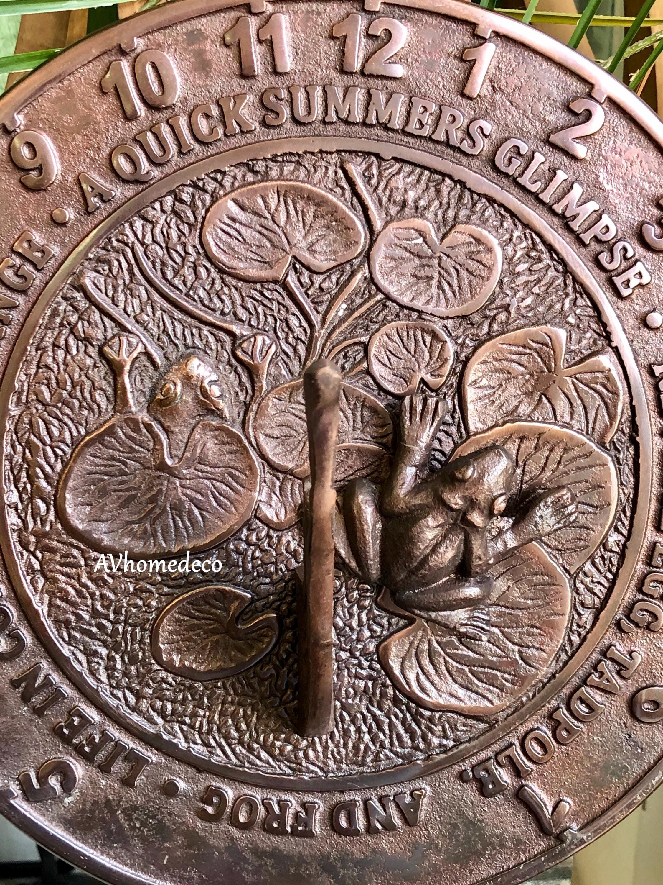Frog Brass Garden Sundial Vintage Style view 9