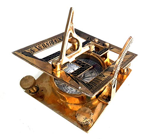 Antique Brass Sundial Compass, No Case view 2