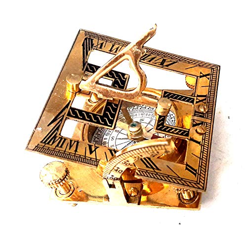 Antique Brass Sundial Compass, No Case view 4