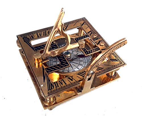 Antique Brass Sundial Compass, No Case view 10