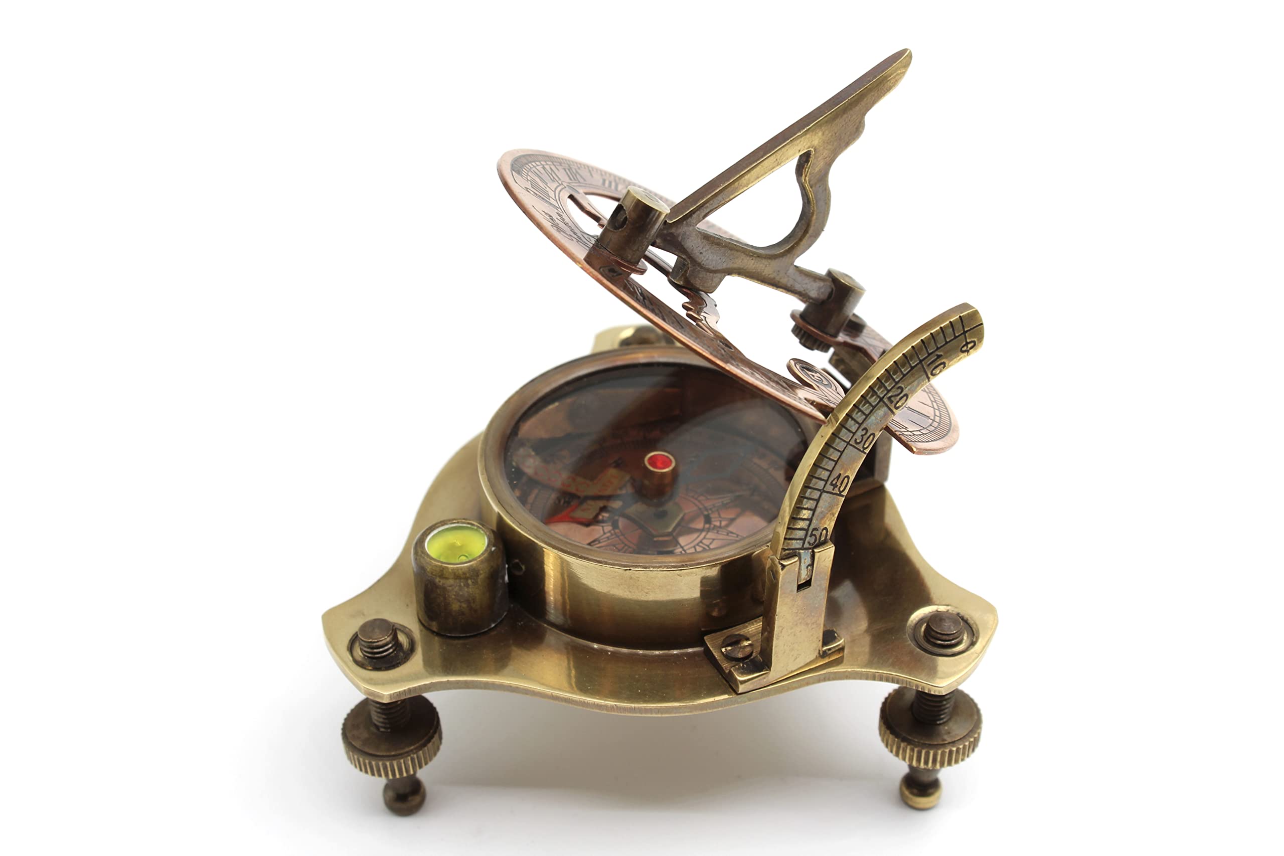 Antique Brass Sundial Compass with Fitted Wooden Presentation Box view 6