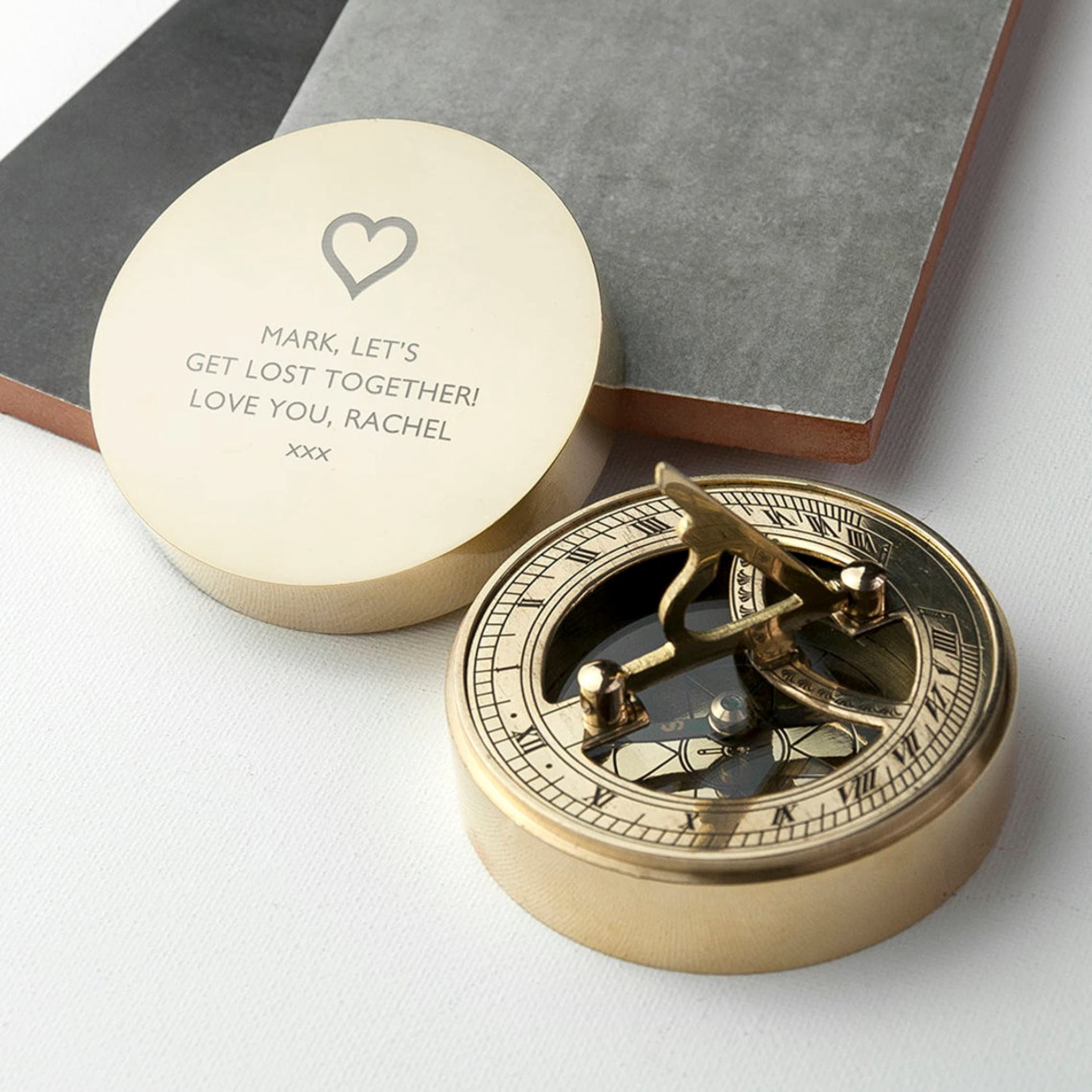Polished Brass Sundial Compass, No Case view 4