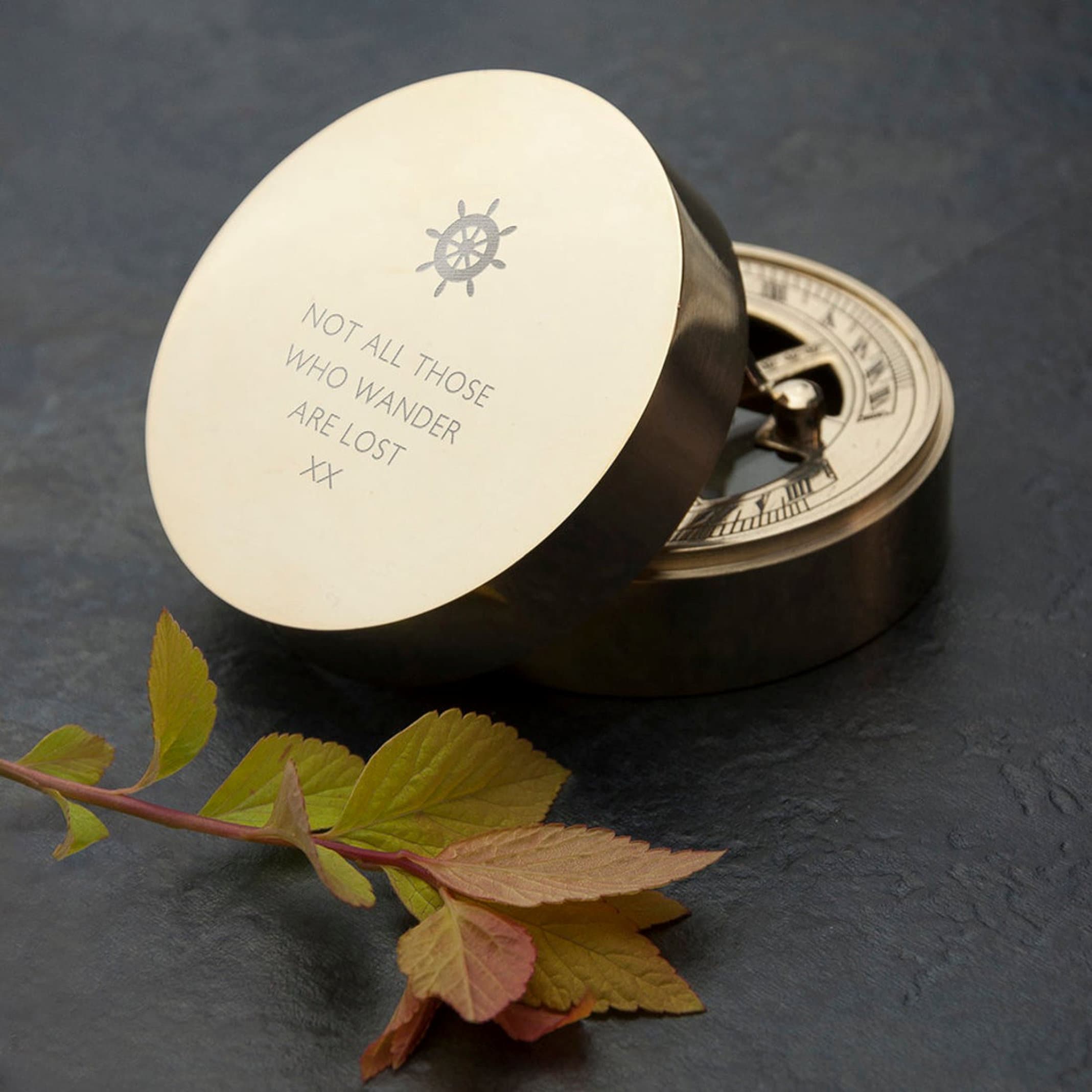 Polished Brass Sundial Compass, No Case view 9