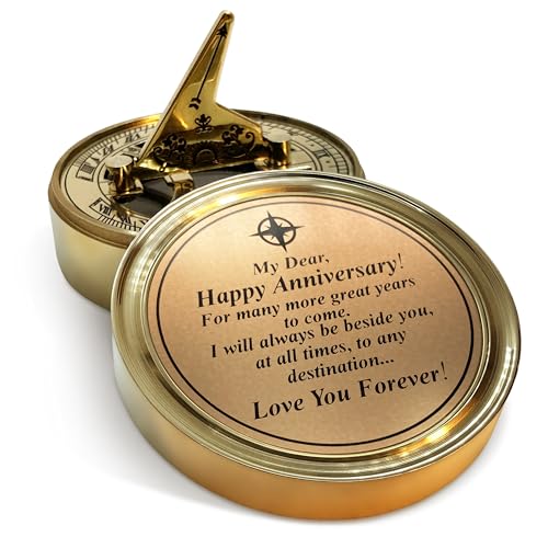Antique Brass Sundial Compass with Glass-Topped Wooden Presentation Box view 17