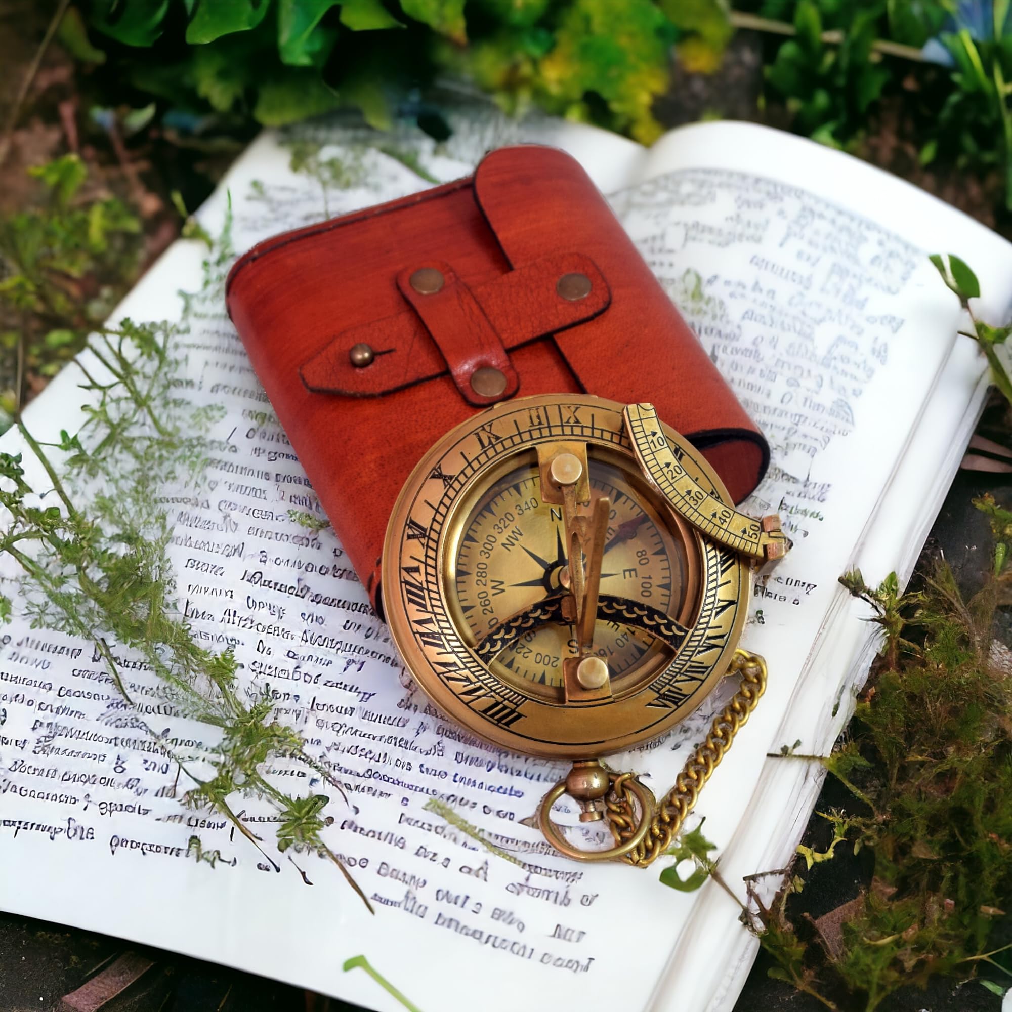 Antique Brass Sundial Compass with Presentation Box view 6