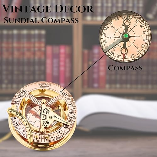 Polished Brass Sundial Compass with Presentation Box view 10
