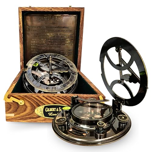 Polished Brass Sundial Compass with Presentation Box view 13