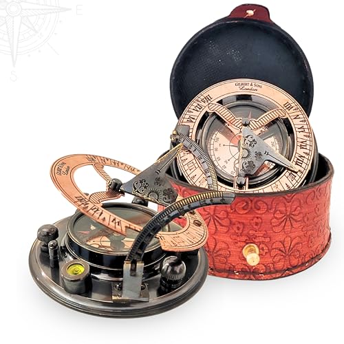 Polished Brass Sundial Compass with Presentation Box view 17