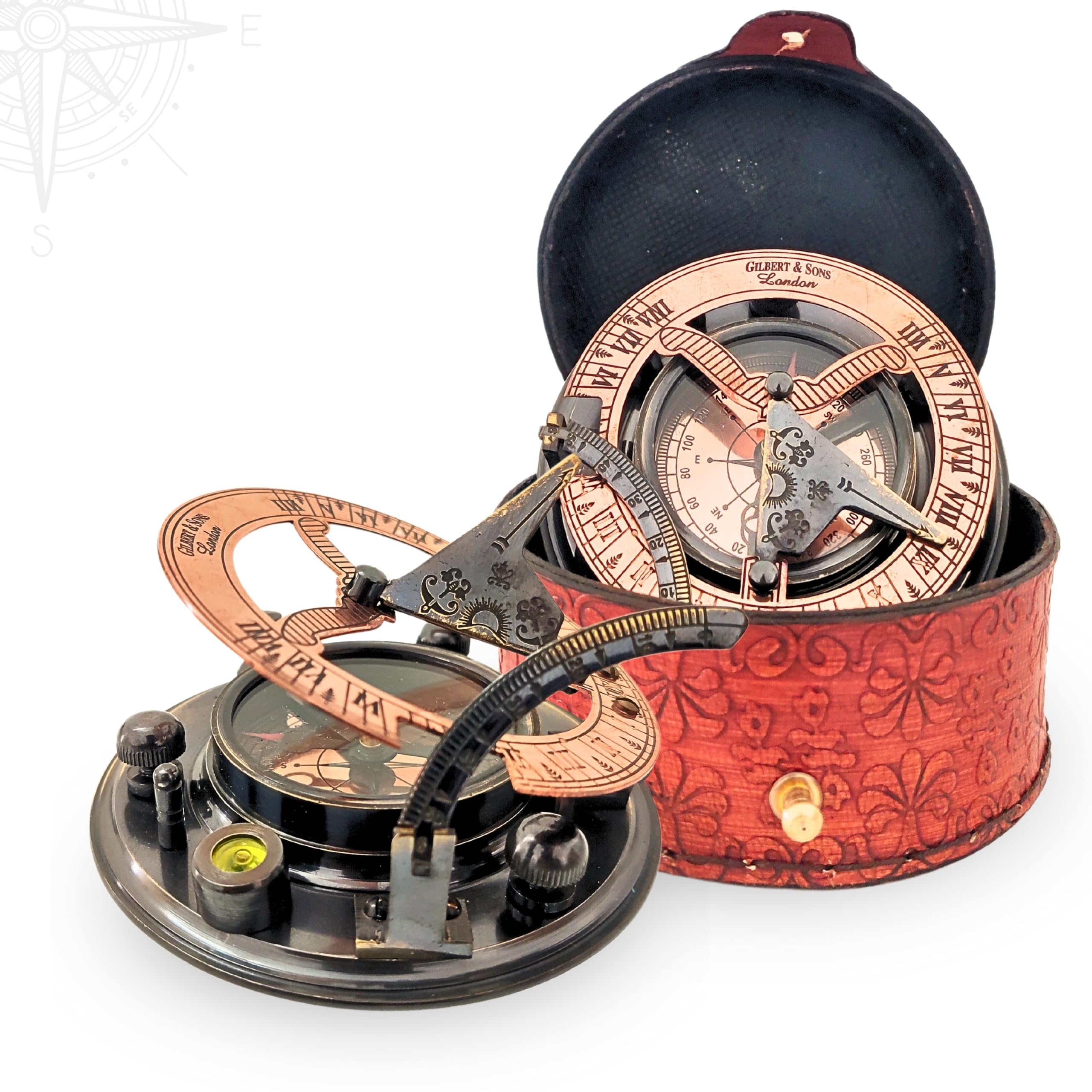 Polished Brass Sundial Compass with Presentation Box view 18