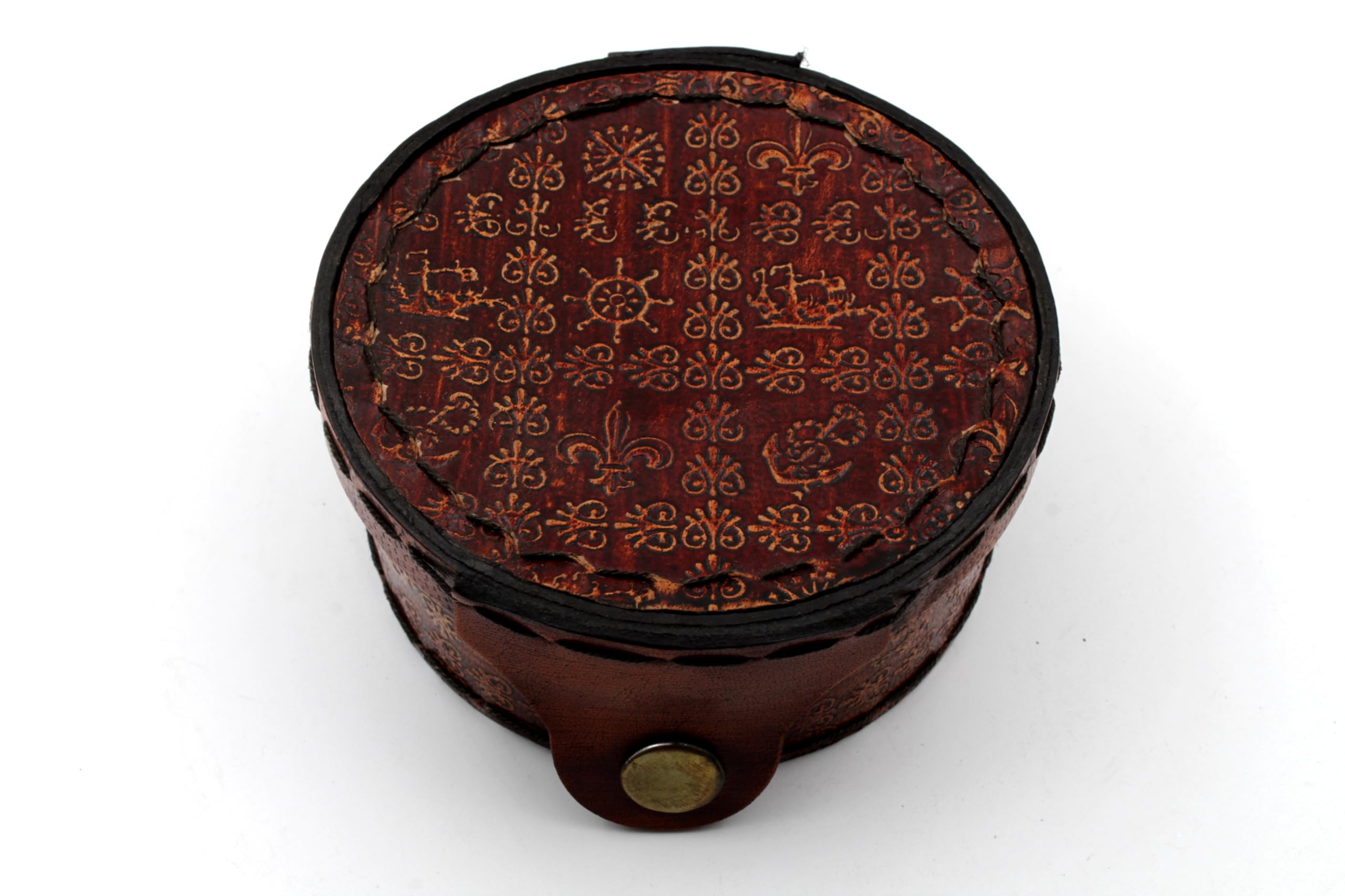 Antique Brass Sundial Compass with Leather Presentation Box view 7