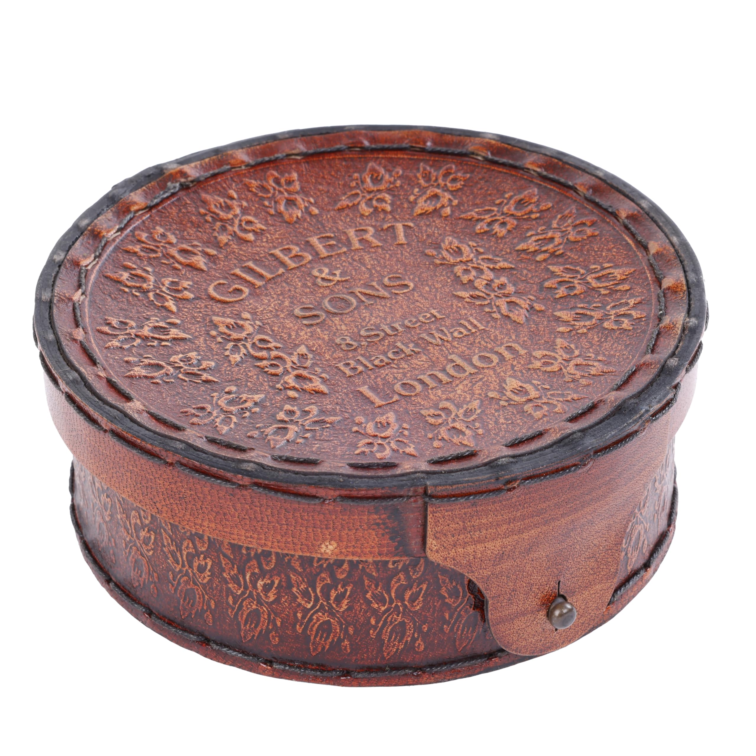 Polished Brass Sundial Compass with Red Leather Case view 13