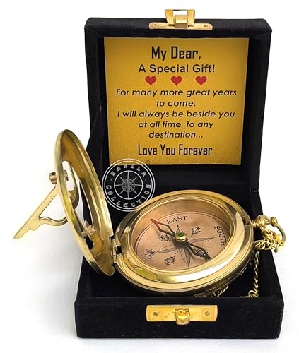 Antique Brass Sundial Compass with Velvet Box view 11