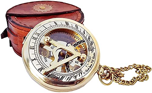 Antique Brass Sundial Compass with Presentation Box view 10