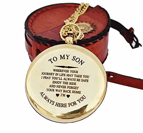 Polished Brass Sundial Compass with Red Leather Case view 10