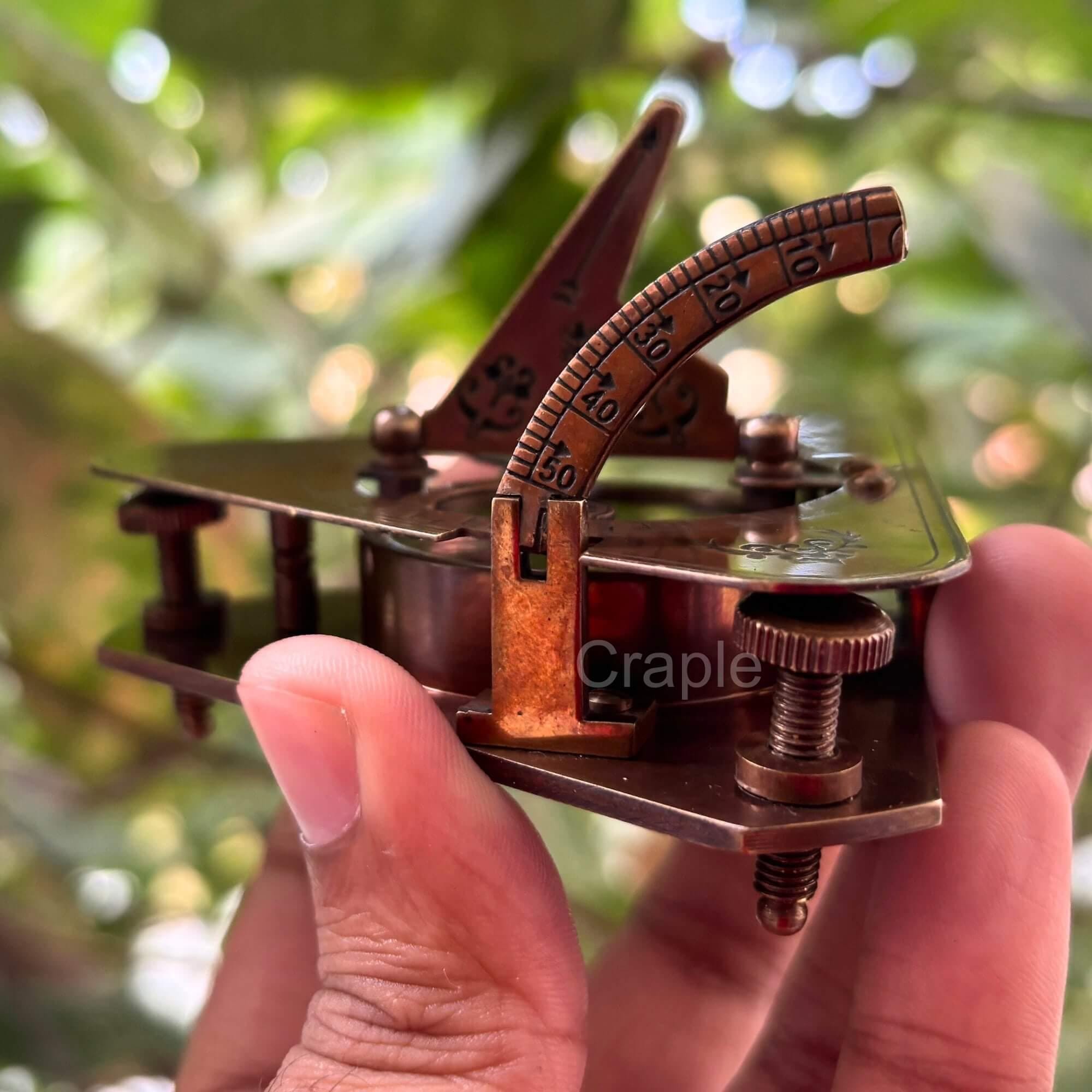 Antique Brass Sundial Compass with Fitted Wooden Presentation Box view 8