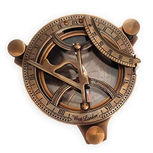 Antique Brass Sundial Compass with Presentation Box view 3