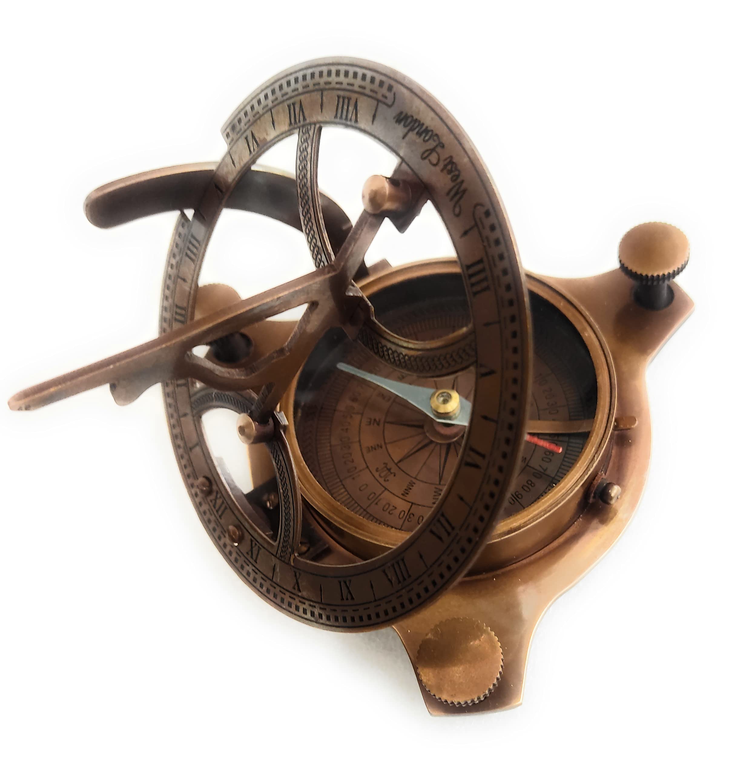 Antique Brass Sundial Compass with Presentation Box view 7