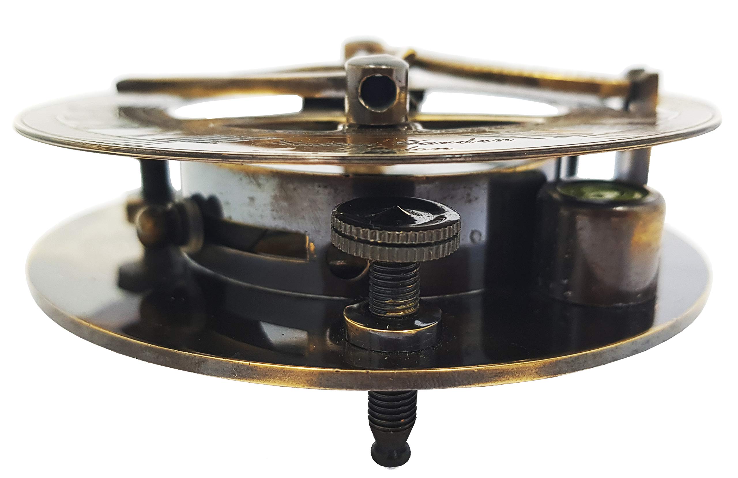 Antique Brass Sundial Compass with Wooden Box view 3