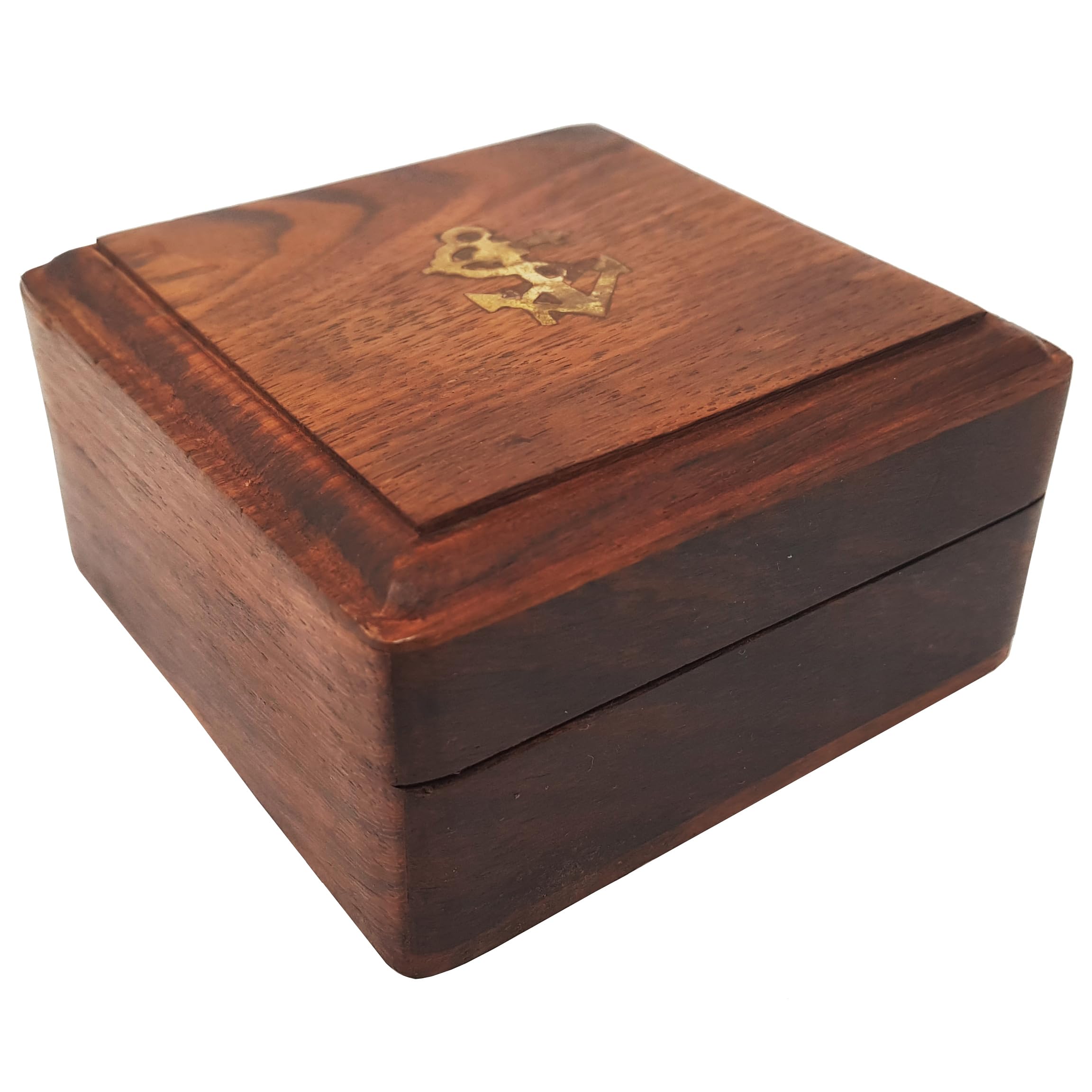 Antique Brass Sundial Compass with Wooden Box view 4