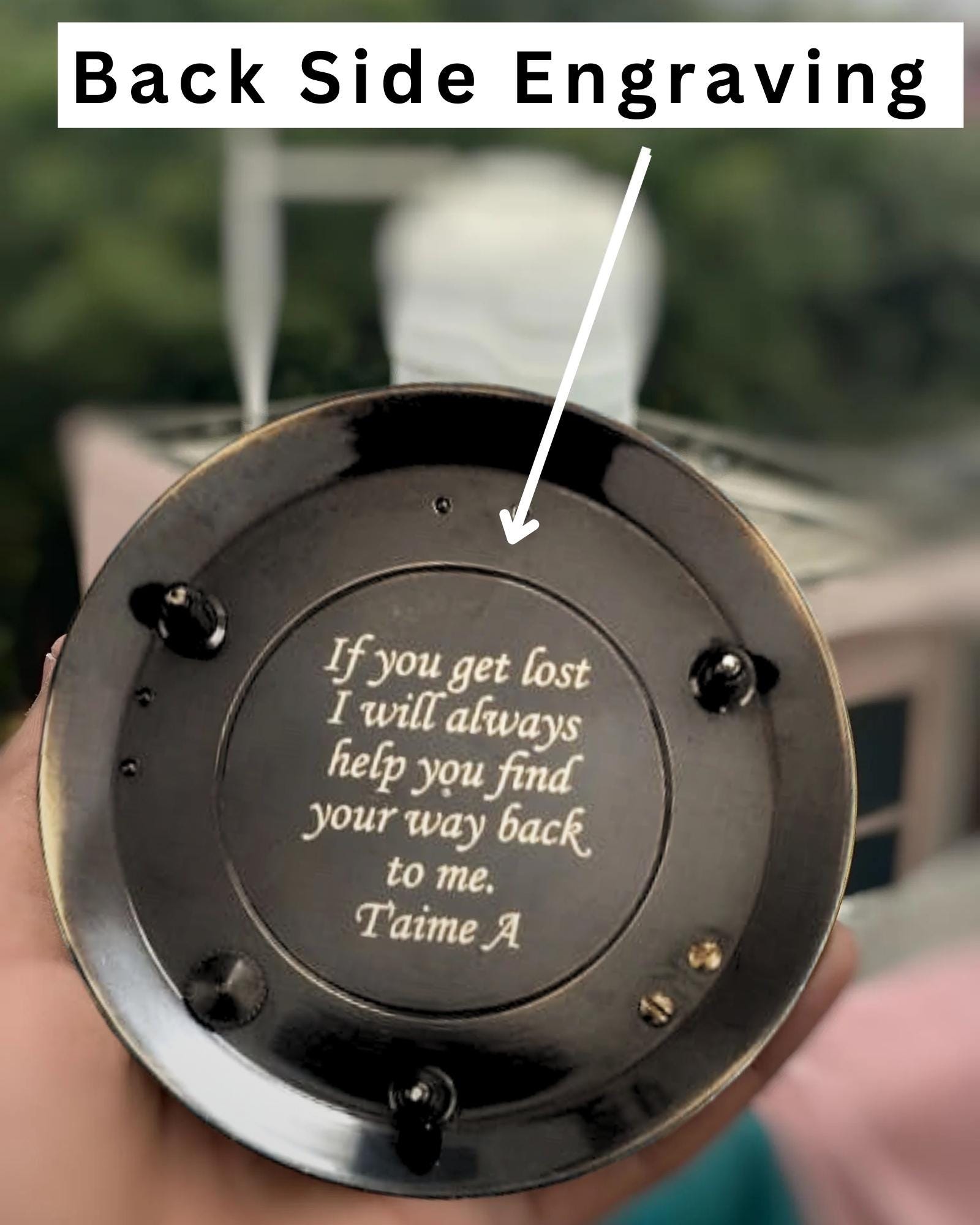 Antique Brass Sundial Compass with Fitted Wooden Presentation Box view 4