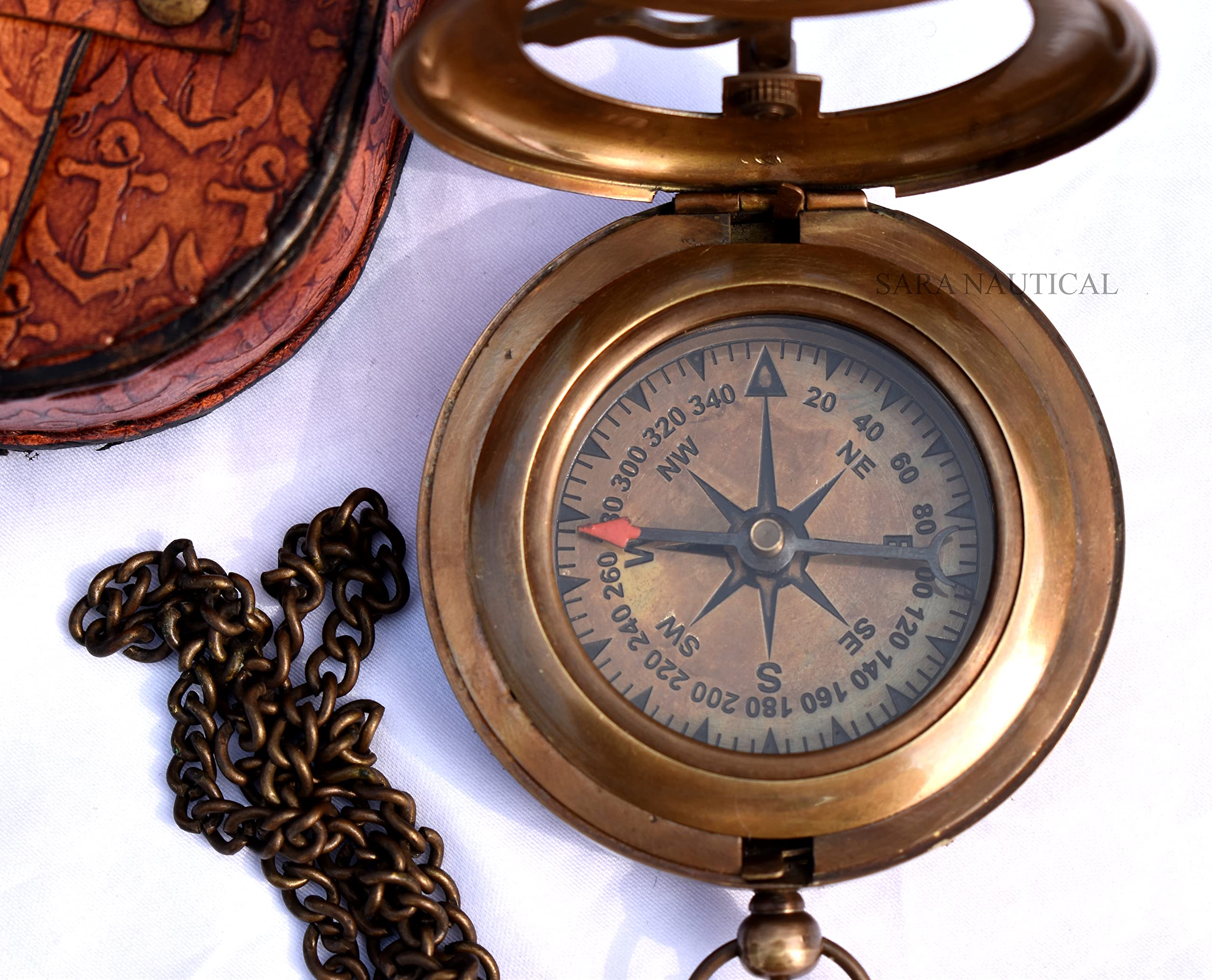Antique Brass Sundial Compass with Presentation Box view 11