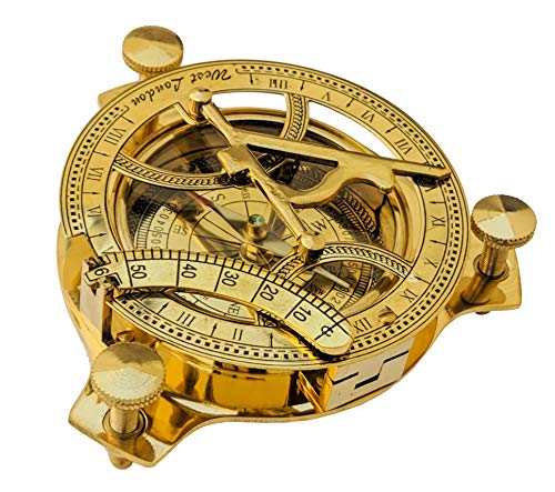 Polished Brass Sundial Compass, No Case view 2