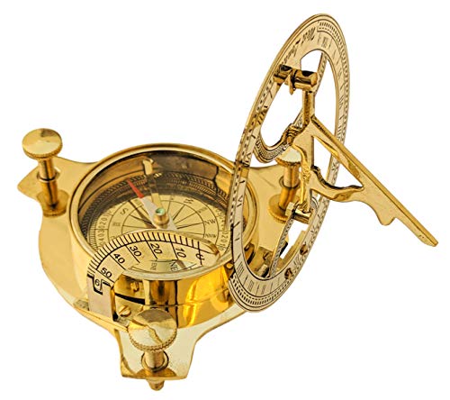 Polished Brass Sundial Compass, No Case view 4