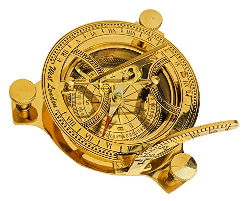 Polished Brass Sundial Compass, No Case view 10