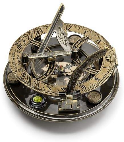 Antique Brass Sundial Compass with Rosewood Presentation Box view 15