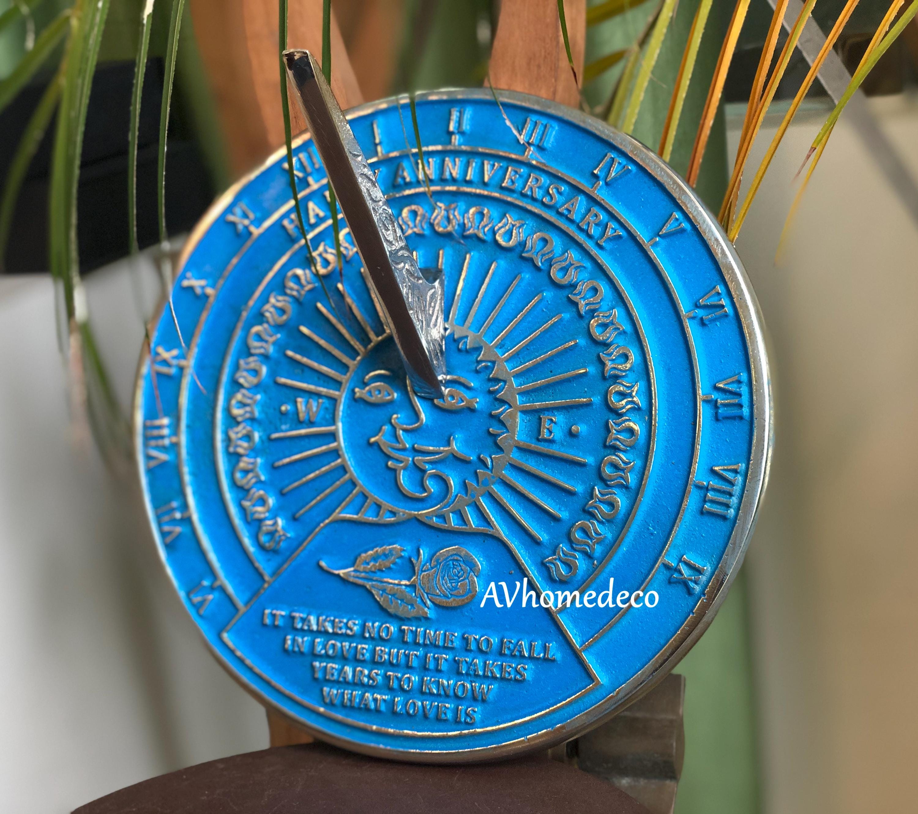 Classic Round Brass Garden Sundial view 4