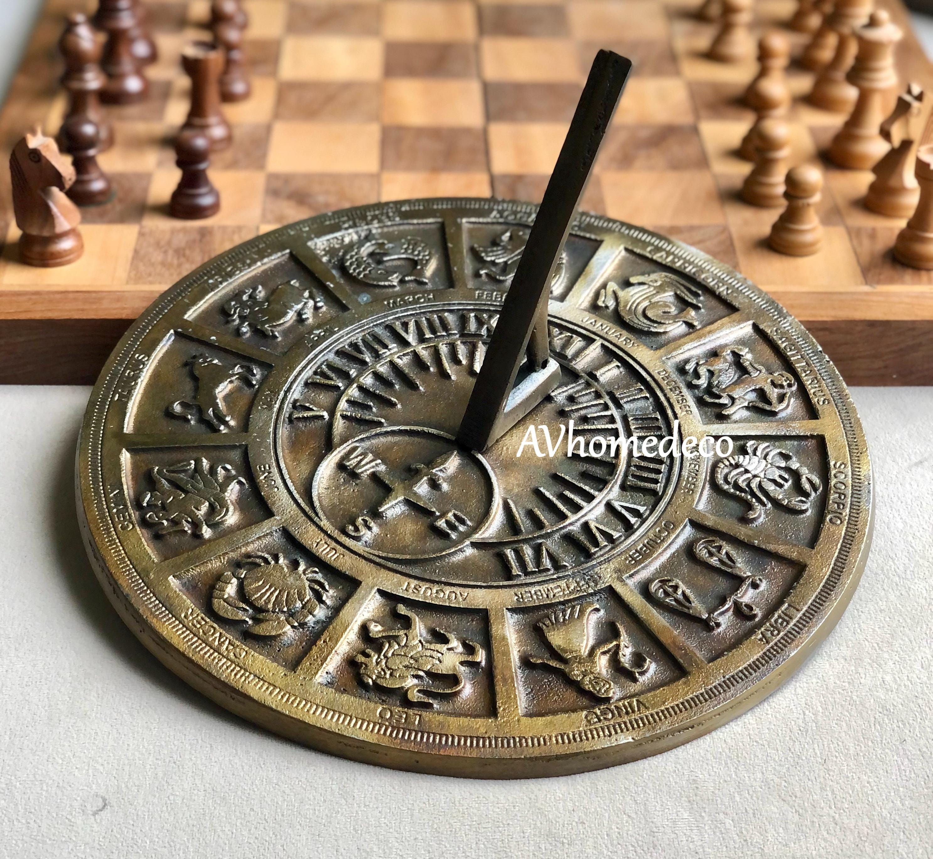 Engraved Brass Zodiac Garden Sundial view 5