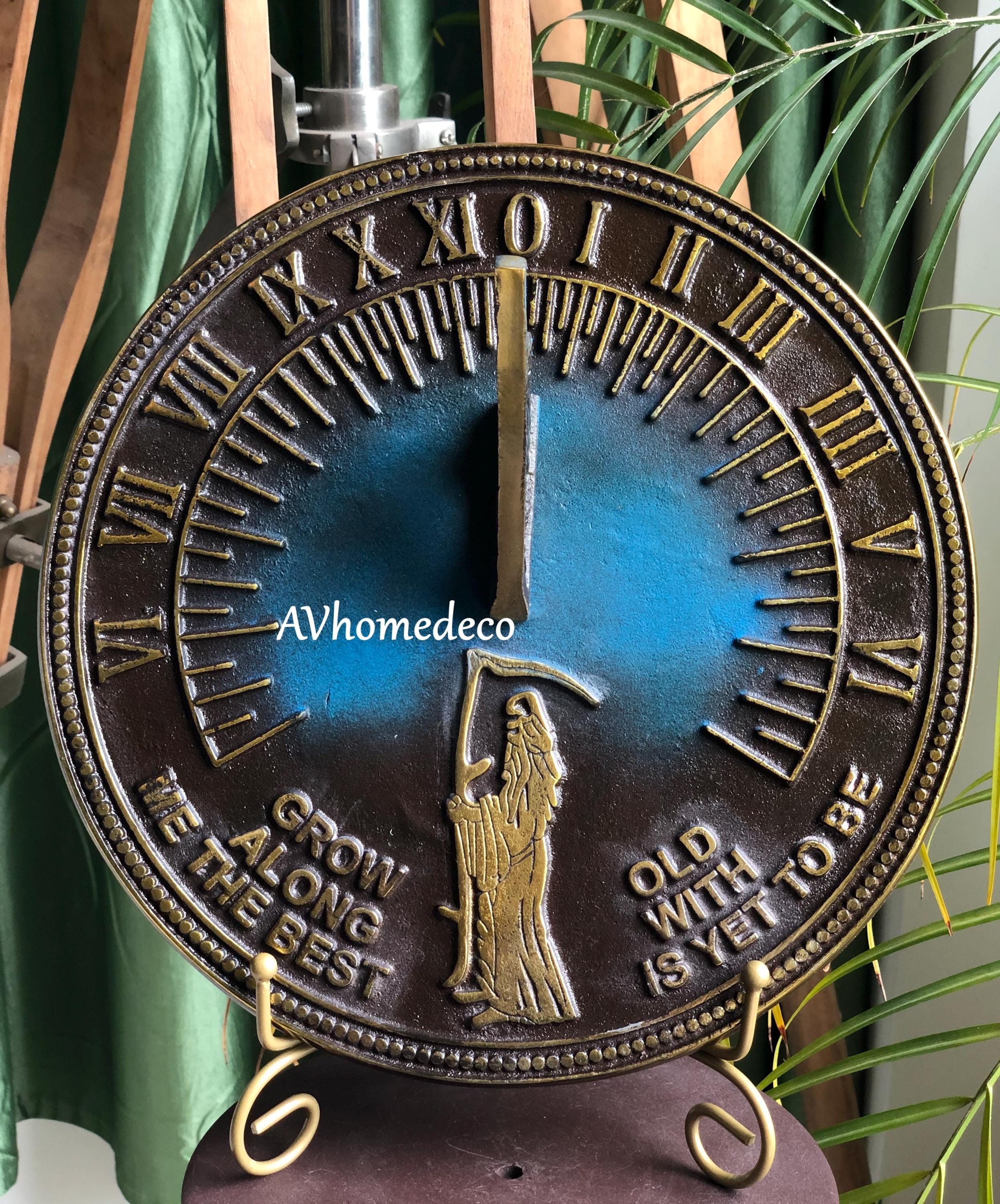 Father Time Brass Garden Sundial Verdigris view 3