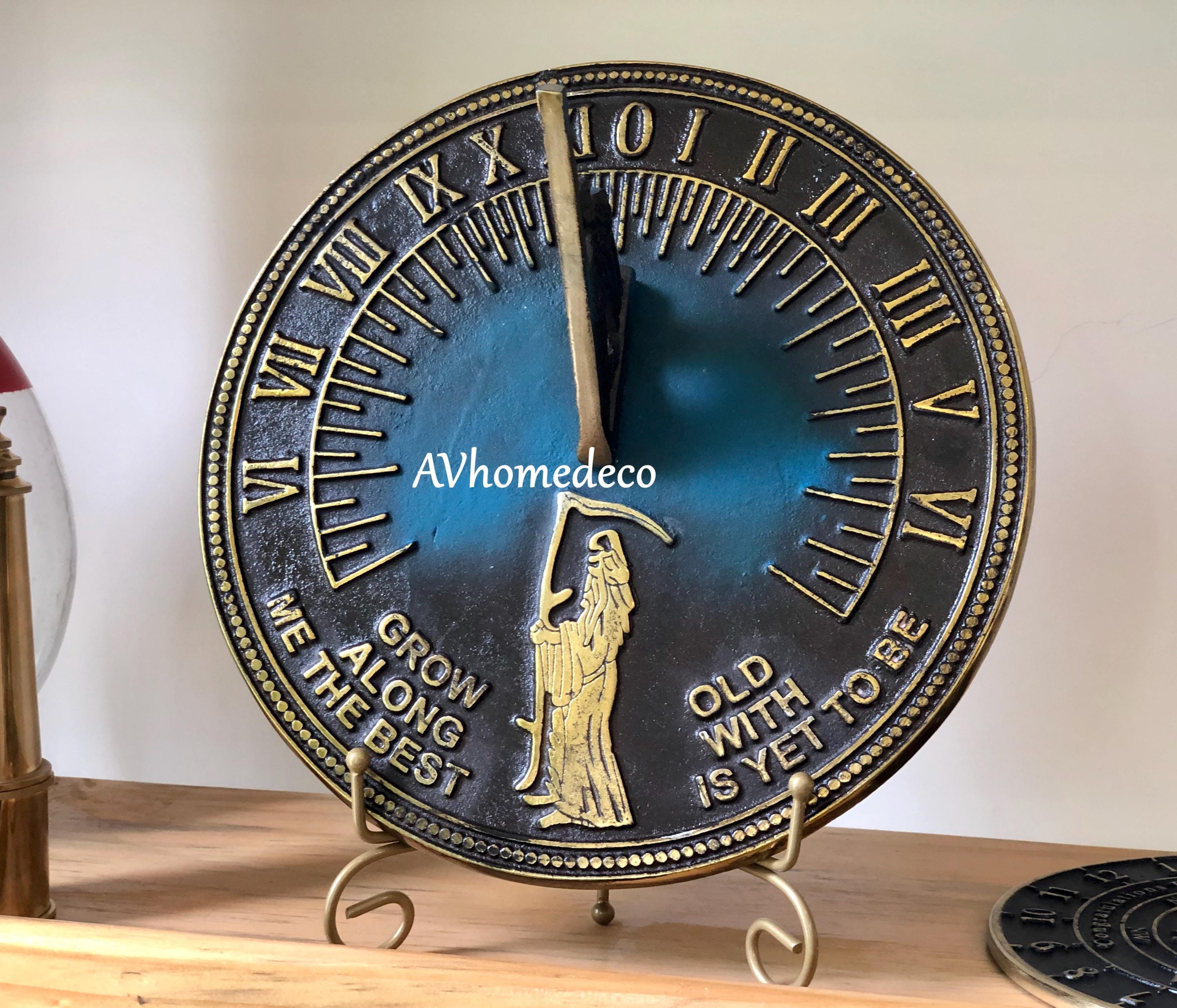 Father Time Brass Garden Sundial Verdigris view 11