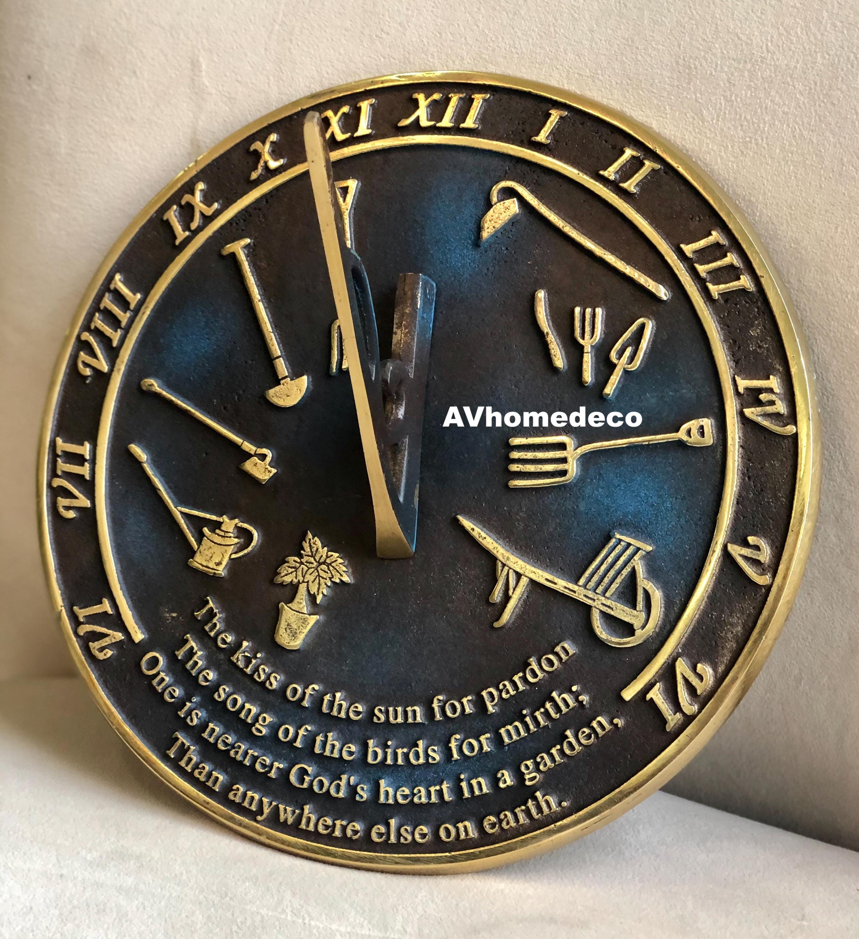 Brass Garden Sundial Engraved Quote view 9