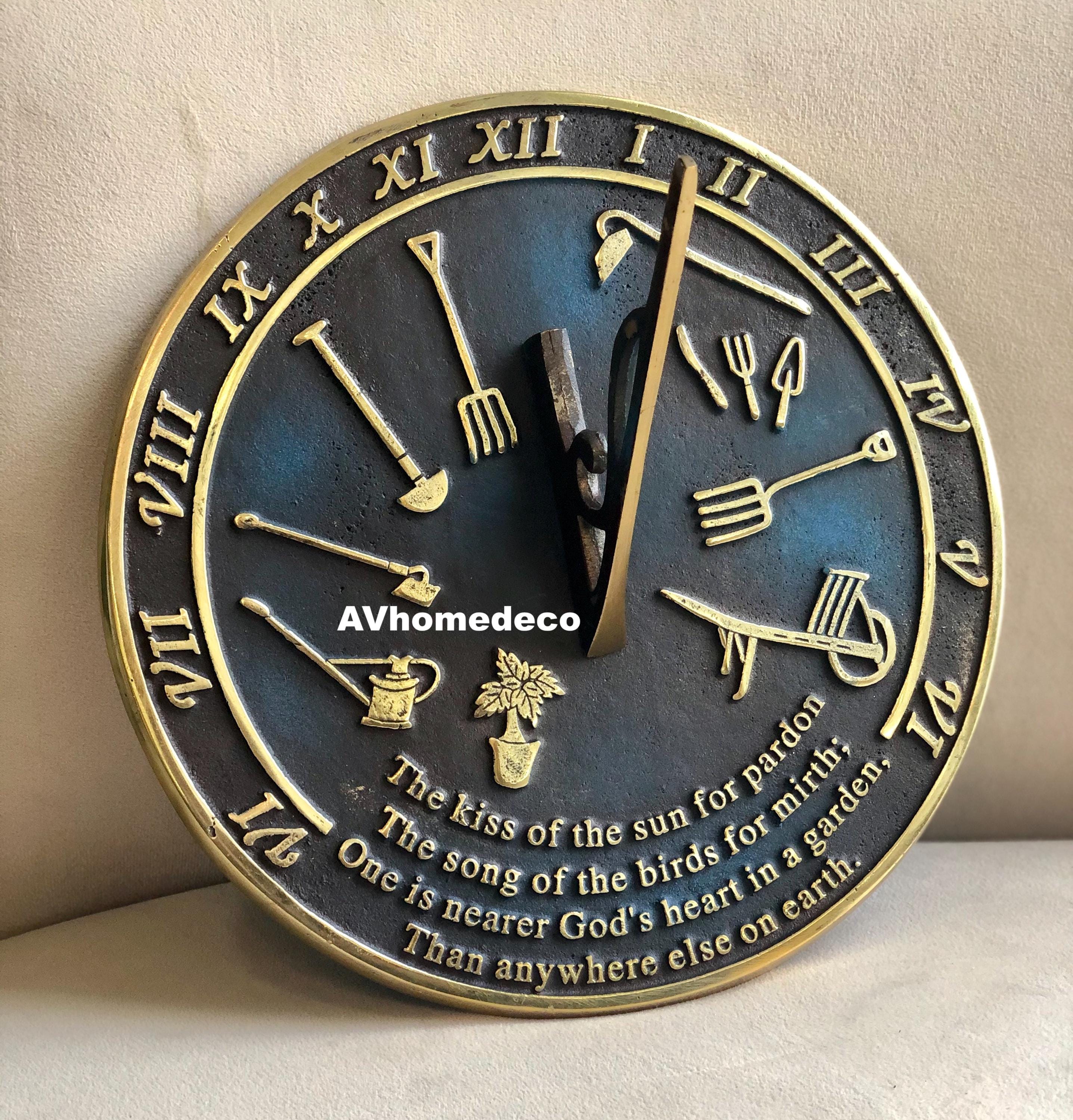 Brass Garden Sundial Engraved Quote view 10