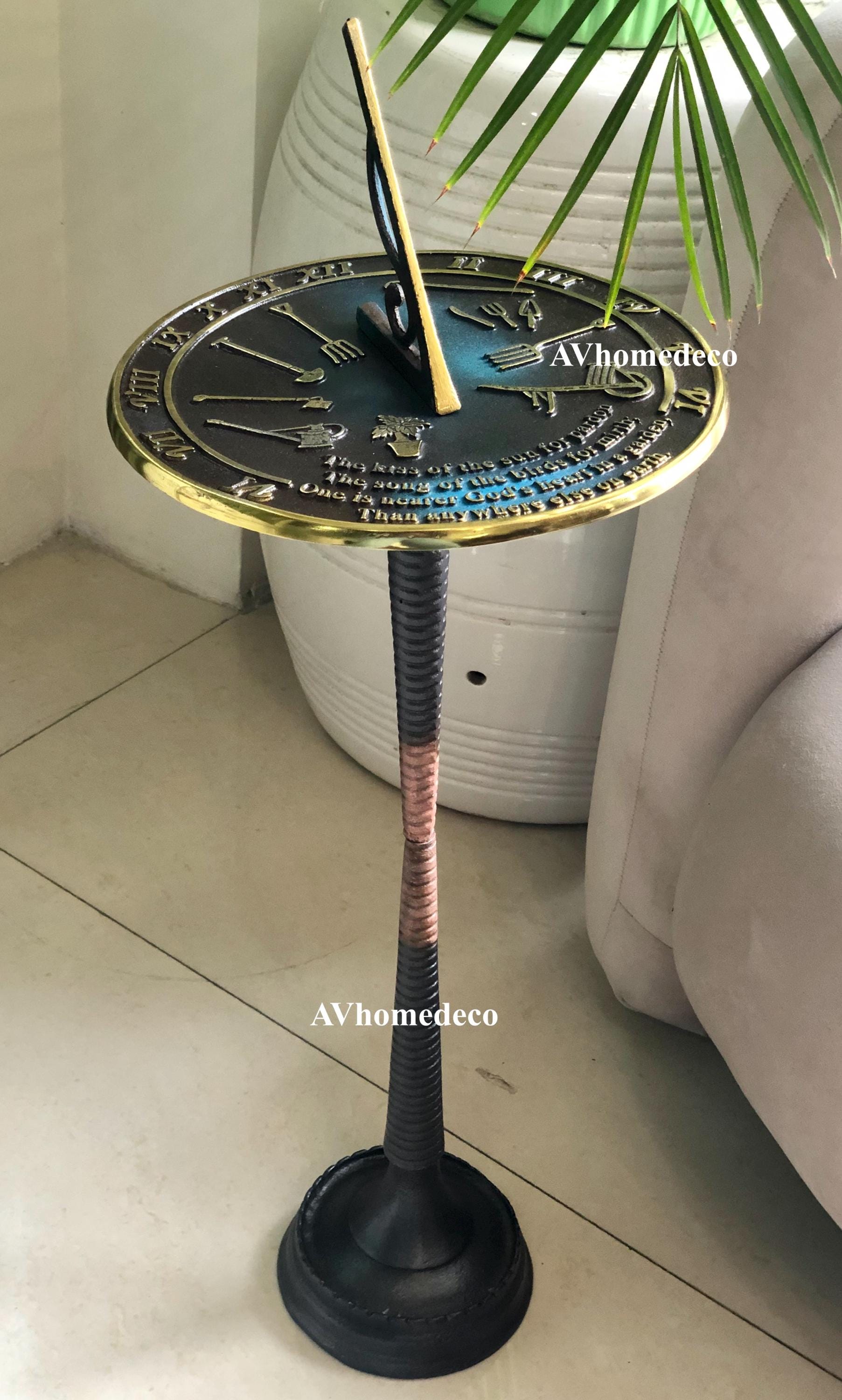 Brass Garden Sundial Engraved Quote view 13