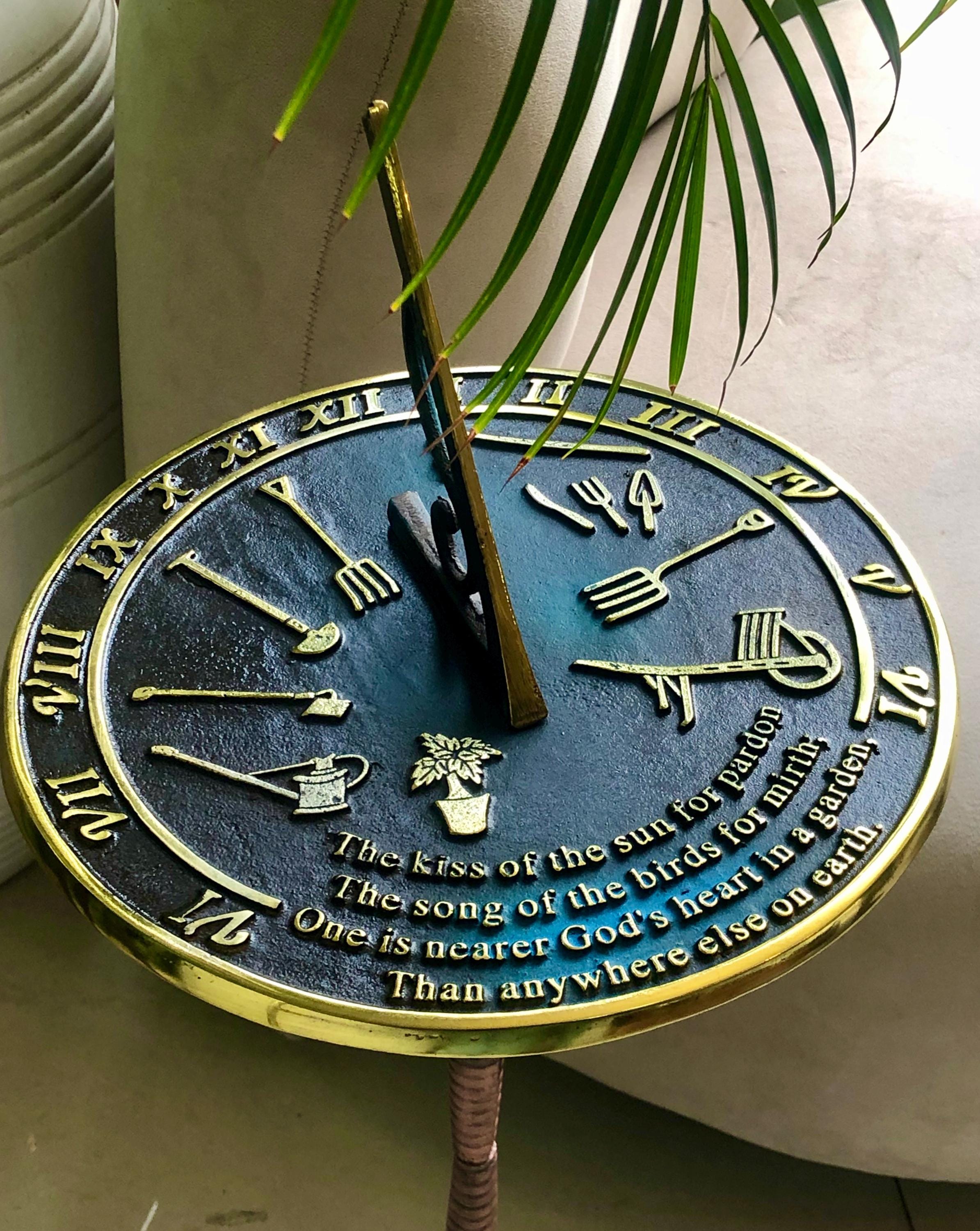 Brass Garden Sundial Engraved Quote view 15