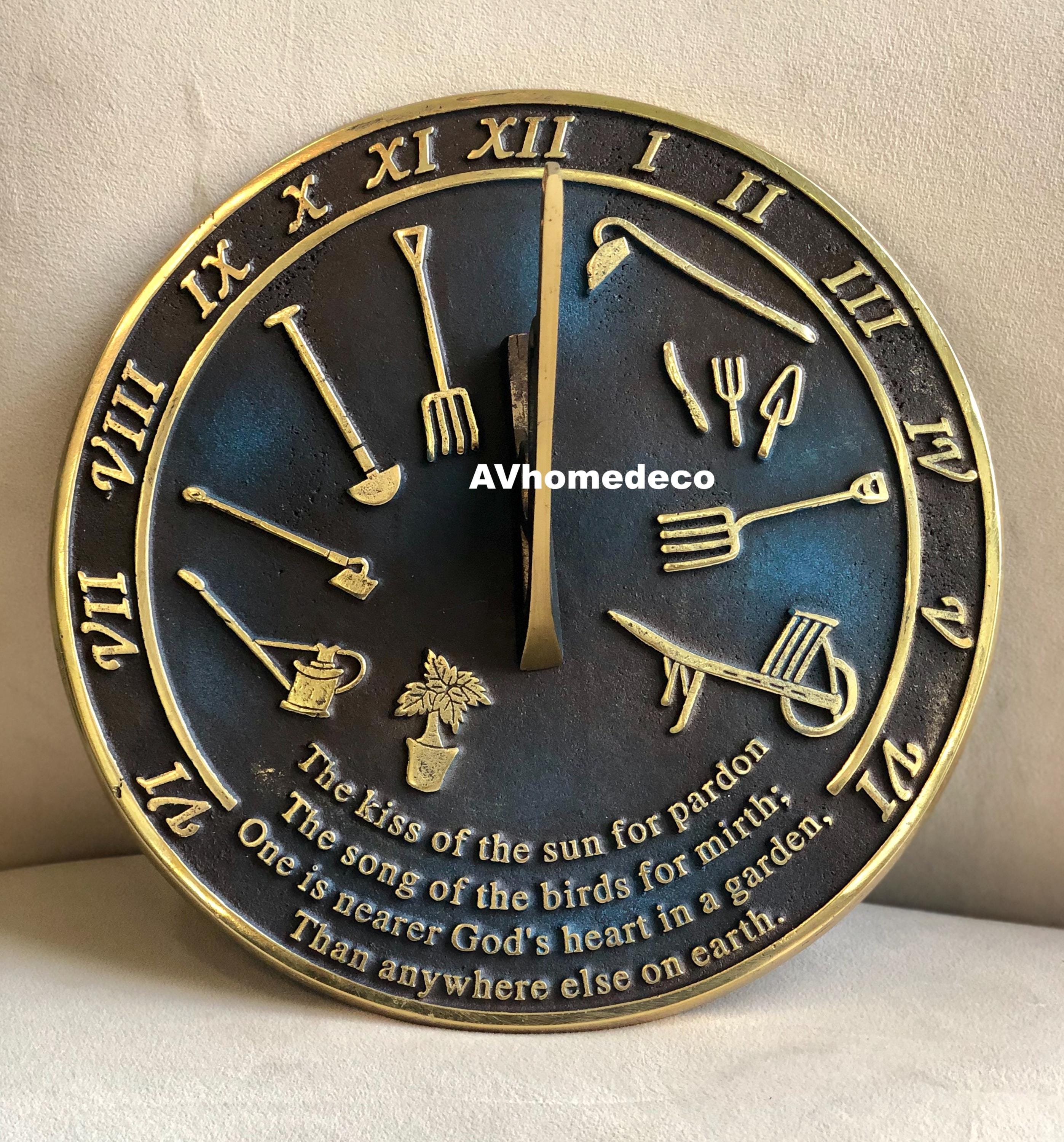 Brass Garden Sundial Engraved Quote view 19